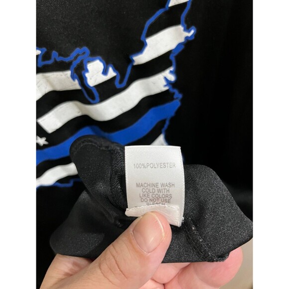 Thin Blue Line T-Shirt Men's 2XL US Map Flag Short Sleeve Cotton - Picture 4 of 6